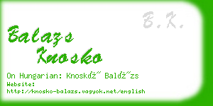 balazs knosko business card